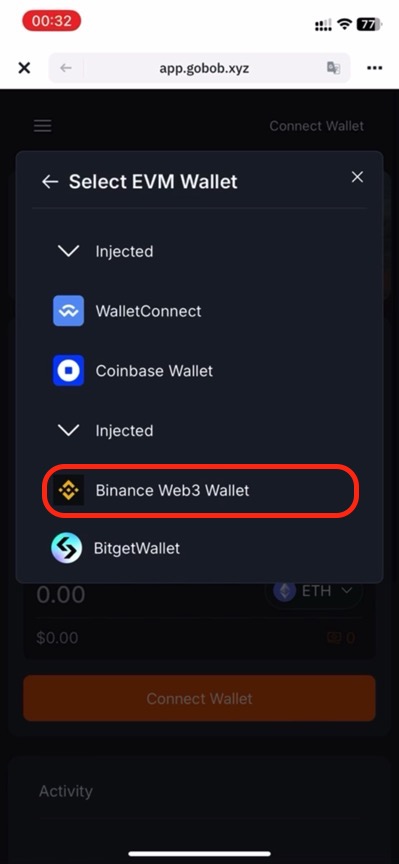 Choose Binance Web3 Wallet